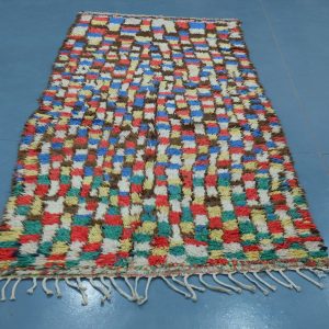 Moroccan rug square patterns : Handmade rug 9.28 ft x 4.06 ft, Moroccan carpets  - Multicolored patterns