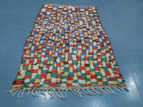 Moroccan rug square patterns : Handmade rug 9.28 ft x 4.06 ft, Moroccan carpets  - Multicolored patterns