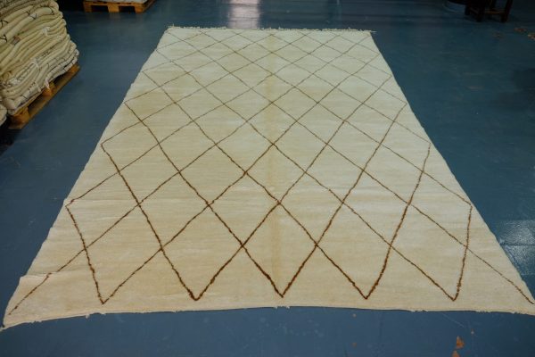 Large Beni ourain rug, 13 ft x 8 ft , Art Deco Rug, Wool Moroccan rug, Handmade Berber Rug, Geometric Berber Rug from Morocco