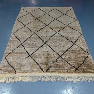 Wool Brown Beni Ourain rug, 7.87 ft x 5.01 ft , Art Deco Rug, Wool Moroccan rug, , Handmade Berber Rug, Beni Berber Rug from Morocco