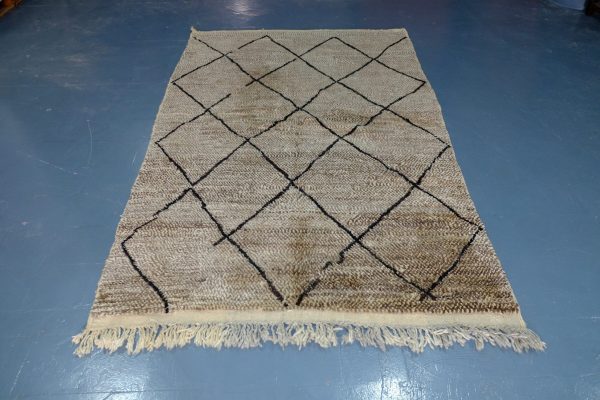 Wool Brown Beni Ourain rug, 7.87 ft x 5.01 ft , Art Deco Rug, Wool Moroccan rug, , Handmade Berber Rug, Beni Berber Rug from Morocco