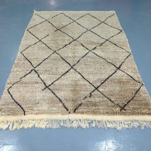 Wool Brown Beni Ourain rug, 7.87 ft x 5.01 ft , Art Deco Rug, Wool Moroccan rug, , Handmade Berber Rug, Beni Berber Rug from Morocco