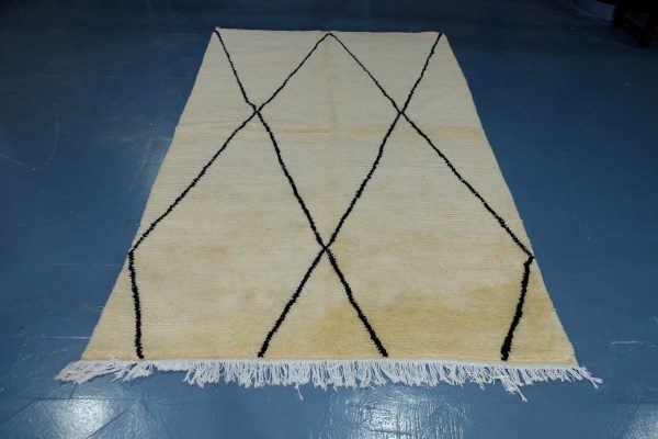 Handmade Beni ourain rug, 7.97 ft x 4.92 ft , Art Deco Rug, Wool Moroccan rug, Handmade Berber Rug, Geometric Berber Rug from Morocco