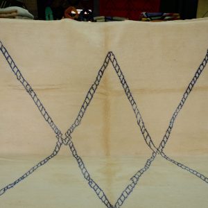 Handmade Beni Ourain Rug 12.30 ft x 10.40 ft - Handmade White & Blue Rug -  Rug modern design - Art Deco Rug