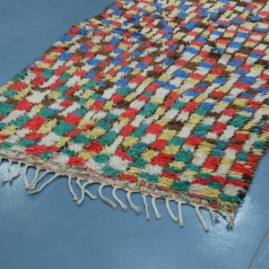 Moroccan rug square patterns : Handmade rug 9.28 ft x 4.06 ft, Moroccan carpets  - Multicolored patterns