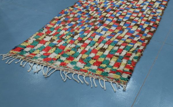 Moroccan rug square patterns : Handmade rug 9.28 ft x 4.06 ft, Moroccan carpets  - Multicolored patterns