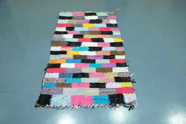 Handmade Kilim Boucherouite rug 6 ft x 3 ft