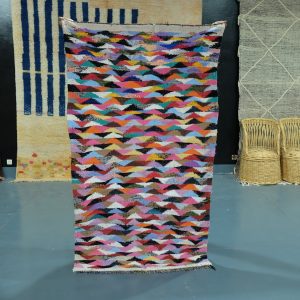30% off  Handmade Kilim Boucherouite rug, 6.45 ft x 3 ft , Berber Moroccan kilim rug, Handmade Berber Rug, Morrocan striped kilim