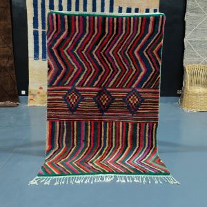 Colored Azilal rug, 7.54 ft x 4.92 ft
