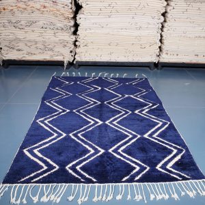 Blue Beni ourain rug 8.39 ft x 5.57 ft , Beniourain moroccan Rug, Wool Moroccan rug, Handmade Berber Rug, Abstract Berber Rug from Morocco