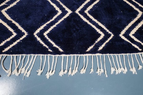 Blue Beni ourain rug 8.39 ft x 5.57 ft , Beniourain moroccan Rug, Wool Moroccan rug, Handmade Berber Rug, Abstract Berber Rug from Morocco