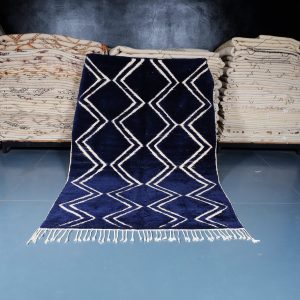 Blue Beni ourain rug 8.39 ft x 5.57 ft , Beniourain moroccan Rug, Wool Moroccan rug, Handmade Berber Rug, Abstract Berber Rug from Morocco