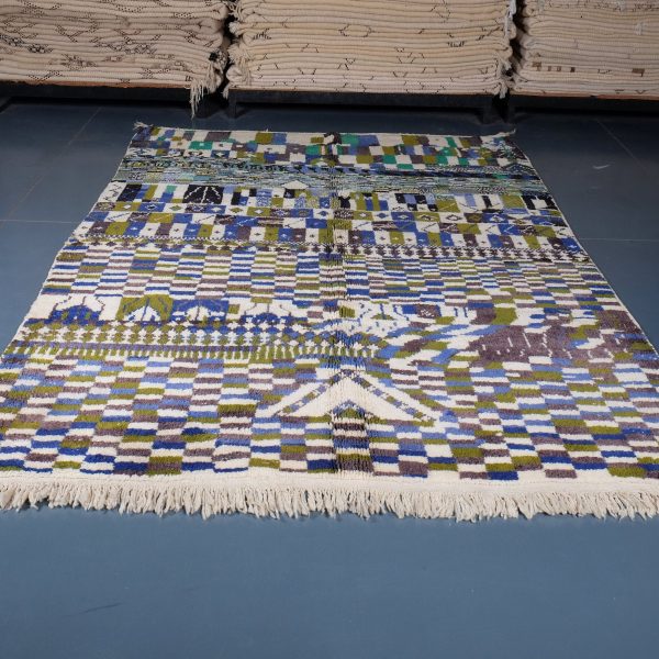 Damya Moroccan Rug Hand Knotted Azilal Rug 5 Ft 2 In By 8 Ft 5 In For Boho Home Decor Lovers main image 1