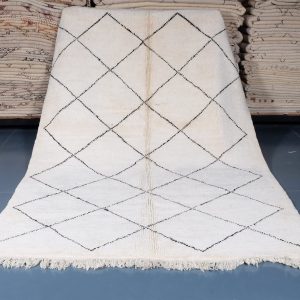 Beni ourain Moroccan rug 9.97 ft x 6.66 ft, white rug, Beniourain moroccan Rug, Wool Moroccan rug, Handmade Berber Rug, Abstract Berber Rug