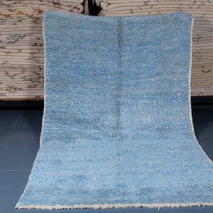 Blue Moroccan Azilal Rug 8.20 ft x 4.59 ft