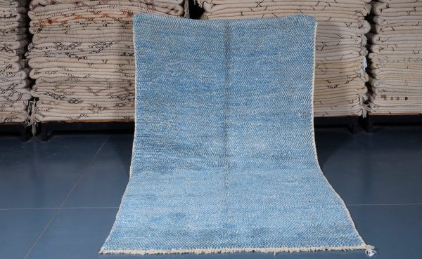 Blue Moroccan Azilal Rug 8.20 ft x 4.59 ft