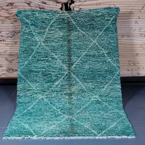 Beni ourain rug 7ft x 4ft , Moroccan green Rug, Genuine Wool Moroccan rug, Handmade Berber Rug,  Authentic Moroccan rug Hand knotted