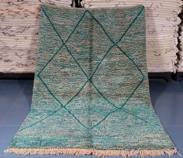 Beni ourain rug 8.26 ft x 4.98 ft  , Beniourain green Rug, Wool Moroccan rug, Handmade Berber Rug, Abstract Berber Rug from Morocco