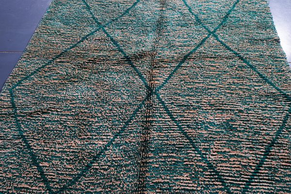 Beni ourain rug 8.26 ft x 4.98 ft  , Beniourain green Rug, Wool Moroccan rug, Handmade Berber Rug, Abstract Berber Rug from Morocco