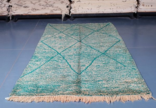 Beni ourain rug 8.26 ft x 4.98 ft  , Beniourain green Rug, Wool Moroccan rug, Handmade Berber Rug, Abstract Berber Rug from Morocco