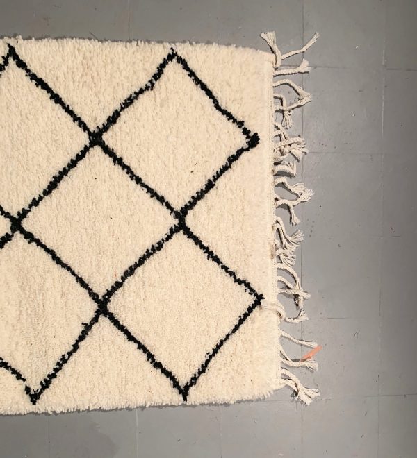 moroccan rug runner, Beni ourain rug 9.51 ft x 2.75 ft, Wool Moroccan rug, Handmade Berber Rug, Abstract Berber Rug from Morocco