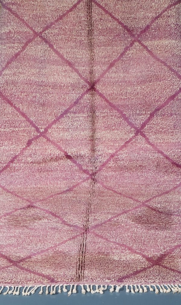Beni ourain rug 8.36 ft x 4.52 ft  , Beni ourain purple Rug, Wool Moroccan rug, Handmade Berber Rug, Abstract Berber Rug from Morocco