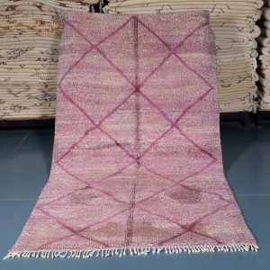 Beni ourain rug 8.36 ft x 4.52 ft  , Beni ourain purple Rug, Wool Moroccan rug, Handmade Berber Rug, Abstract Berber Rug from Morocco