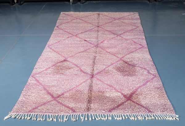 Beni ourain rug 8.36 ft x 4.52 ft  , Beni ourain purple Rug, Wool Moroccan rug, Handmade Berber Rug, Abstract Berber Rug from Morocco