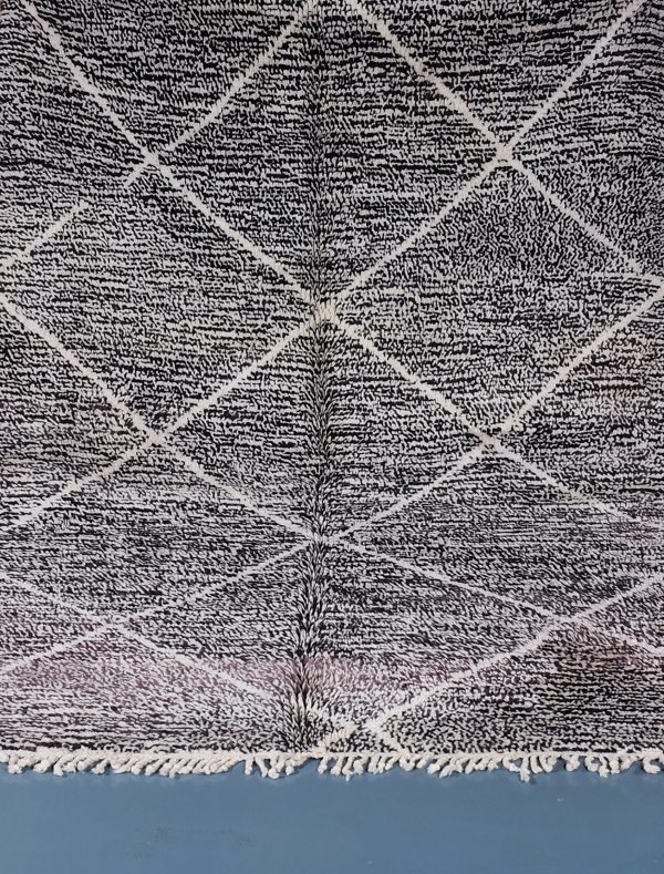 Beni ourain rug 7.97 ft x 5.38 ft  , Beniourain black Rug, Wool Moroccan rug, Handmade Berber Rug, Abstract Berber Rug from Morocco