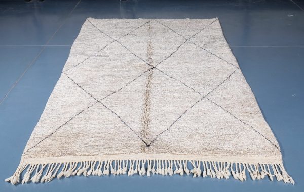 Beni ourain rug 7.54 ft x 5.08 ft  , Beniourain white Rug, Wool Moroccan rug, Handmade Berber Rug, Abstract Berber Rug from Morocco