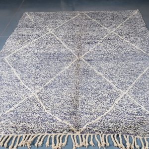 Beni ourain rug 7.54 ft x 5.24 ft  , gray Rug, Wool Moroccan rug, Handmade Berber Rug, Abstract Berber Rug from Morocco