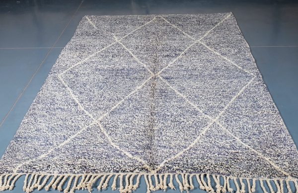 Beni ourain rug 7.54 ft x 5.24 ft  , gray Rug, Wool Moroccan rug, Handmade Berber Rug, Abstract Berber Rug from Morocco