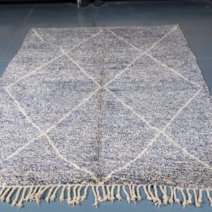 Beni ourain rug 7.54 ft x 5.24 ft  , gray Rug, Wool Moroccan rug, Handmade Berber Rug, Abstract Berber Rug from Morocco