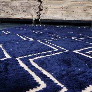 Blue Beni ourain rug 8.39 ft x 5.57 ft , Beniourain moroccan Rug, Wool Moroccan rug, Handmade Berber Rug, Abstract Berber Rug from Morocco
