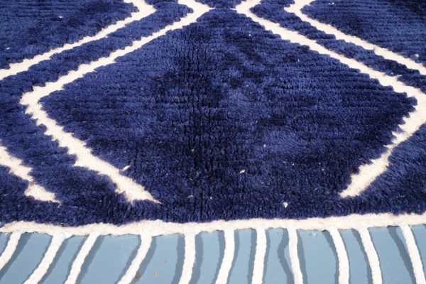 Blue Beni ourain rug 8.39 ft x 5.57 ft , Beniourain moroccan Rug, Wool Moroccan rug, Handmade Berber Rug, Abstract Berber Rug from Morocco