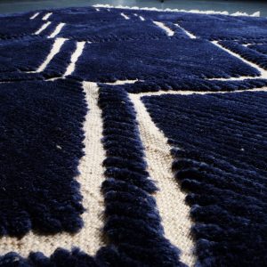 Blue Beni ourain rug 8.39 ft x 5.57 ft , Beniourain moroccan Rug, Wool Moroccan rug, Handmade Berber Rug, Abstract Berber Rug from Morocco