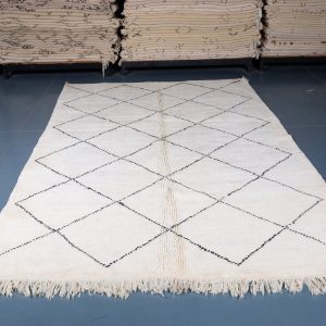 Beni ourain Moroccan rug 9.97 ft x 6.66 ft, white rug, Beniourain moroccan Rug, Wool Moroccan rug, Handmade Berber Rug, Abstract Berber Rug