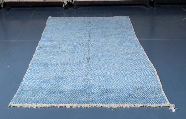 Blue Moroccan Azilal Rug 8.20 ft x 4.59 ft