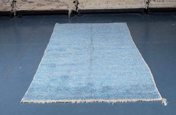 Blue Moroccan Azilal Rug 8.20 ft x 4.59 ft