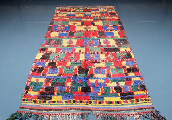 Colorful Moroccan Azilal Rug 8.59 ft x 4.42 ft