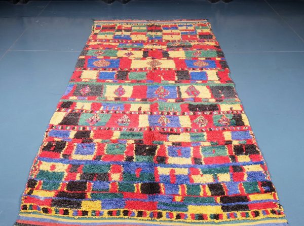 Colorful Moroccan Azilal Rug 8.59 ft x 4.42 ft