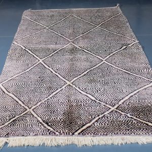 Geometric Beni ourain rug 8.36 ft x 4.82 ft , Black Beni ourain rug, Authentic Moroccan rug, Berber carpet, Handmade rug, Beni ourain style