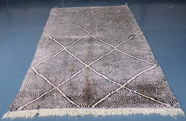 Geometric Beni ourain rug 8.36 ft x 4.82 ft , Black Beni ourain rug, Authentic Moroccan rug, Berber carpet, Handmade rug, Beni ourain style