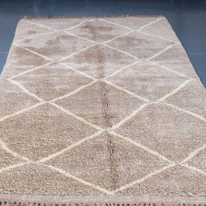 Beni ourain rug 8.10 ft x 4.98 ft  , Beniourain brown Rug, Wool Moroccan rug, Handmade Berber Rug, Abstract Berber Rug from Morocco