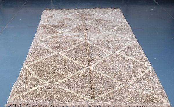 Beni ourain rug 8.10 ft x 4.98 ft  , Beniourain brown Rug, Wool Moroccan rug, Handmade Berber Rug, Abstract Berber Rug from Morocco