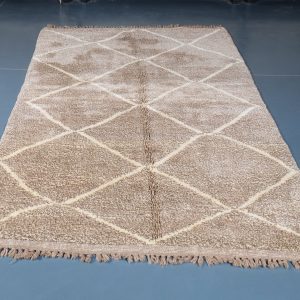 Beni ourain rug 8.10 ft x 4.98 ft  , Beniourain brown Rug, Wool Moroccan rug, Handmade Berber Rug, Abstract Berber Rug from Morocco
