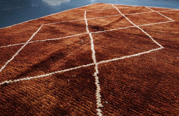 Brown Custom Moroccan rug , Beni ourain rug 7.74 ft x 4.98 ft ,  brown Rug, Wool Moroccan rug, Handmade Berber Rug, Berber Rug from Morocco