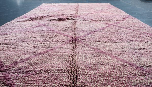 Beni ourain rug 8.36 ft x 4.52 ft  , Beni ourain purple Rug, Wool Moroccan rug, Handmade Berber Rug, Abstract Berber Rug from Morocco