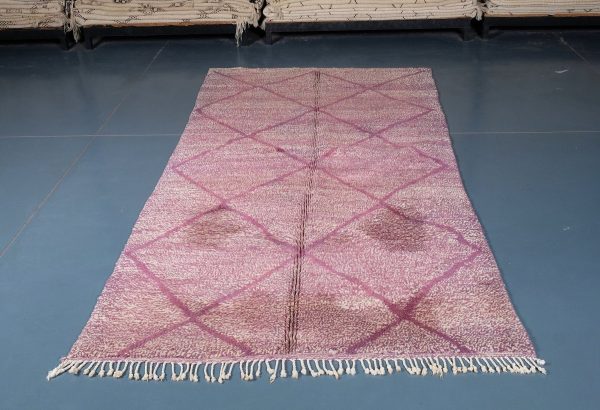 Beni ourain rug 8.36 ft x 4.52 ft  , Beni ourain purple Rug, Wool Moroccan rug, Handmade Berber Rug, Abstract Berber Rug from Morocco