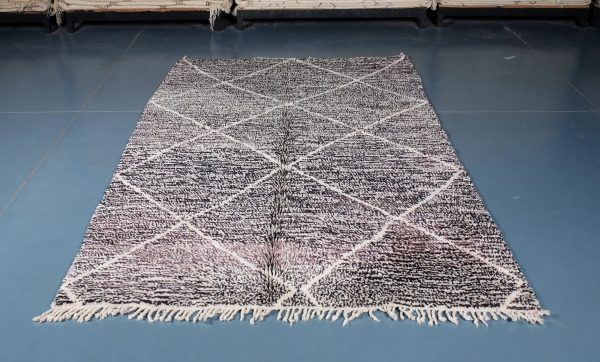 Beni ourain rug 7.97 ft x 5.38 ft  , Beniourain black Rug, Wool Moroccan rug, Handmade Berber Rug, Abstract Berber Rug from Morocco